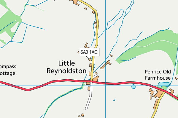 SA3 1AQ map - OS VectorMap District (Ordnance Survey)