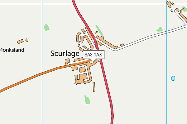 SA3 1AX map - OS VectorMap District (Ordnance Survey)