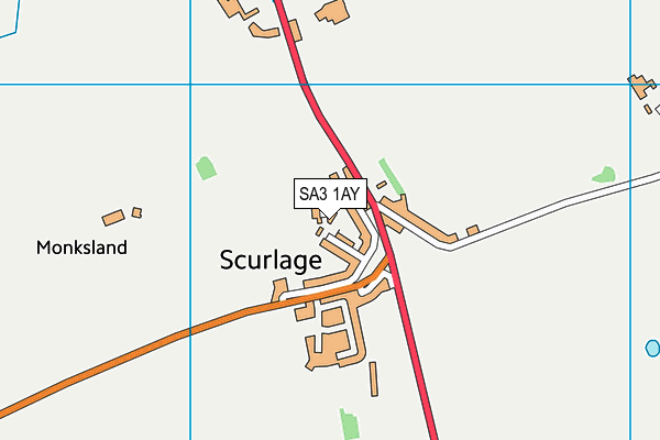 SA3 1AY map - OS VectorMap District (Ordnance Survey)