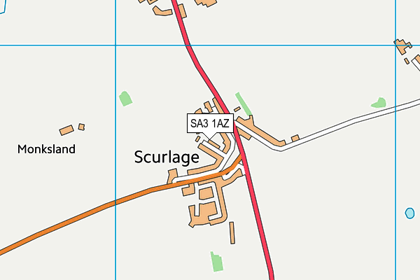 SA3 1AZ map - OS VectorMap District (Ordnance Survey)