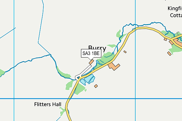 SA3 1BE map - OS VectorMap District (Ordnance Survey)