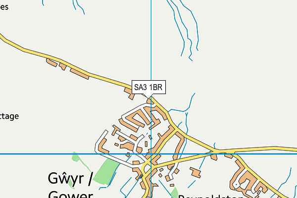 SA3 1BR map - OS VectorMap District (Ordnance Survey)