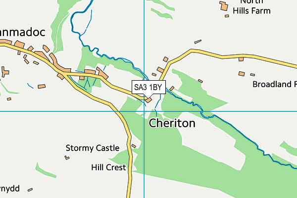 SA3 1BY map - OS VectorMap District (Ordnance Survey)