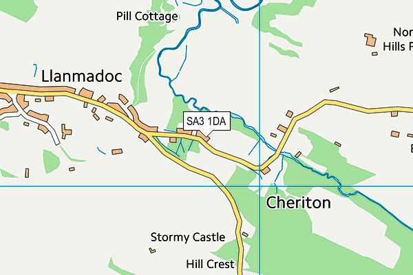 SA3 1DA map - OS VectorMap District (Ordnance Survey)