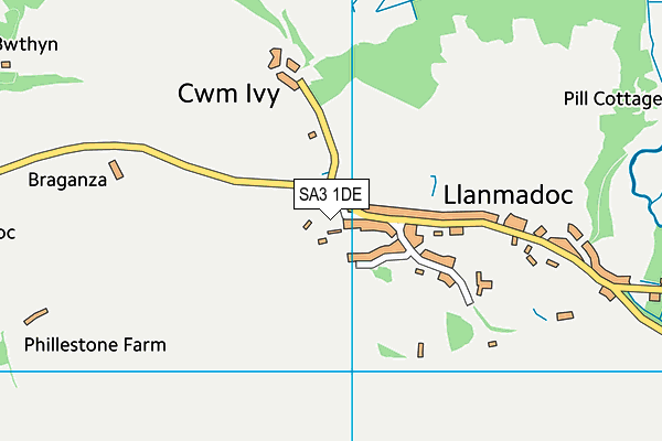 SA3 1DE map - OS VectorMap District (Ordnance Survey)