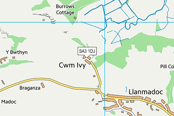 SA3 1DJ map - OS VectorMap District (Ordnance Survey)