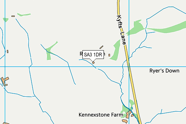 SA3 1DR map - OS VectorMap District (Ordnance Survey)