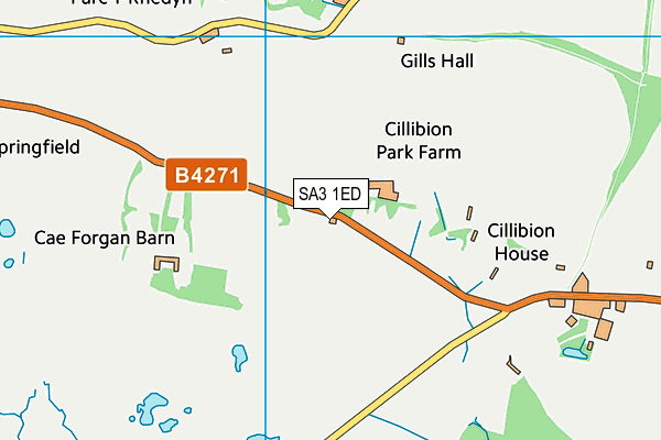 SA3 1ED map - OS VectorMap District (Ordnance Survey)