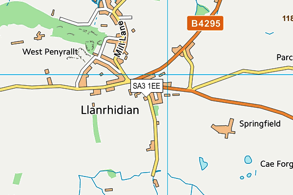 SA3 1EE map - OS VectorMap District (Ordnance Survey)