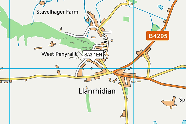 SA3 1EN map - OS VectorMap District (Ordnance Survey)