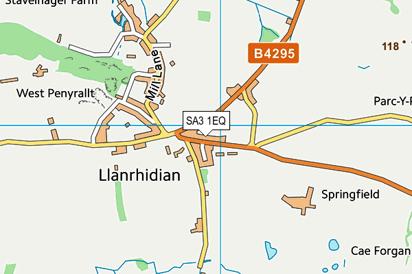 SA3 1EQ map - OS VectorMap District (Ordnance Survey)