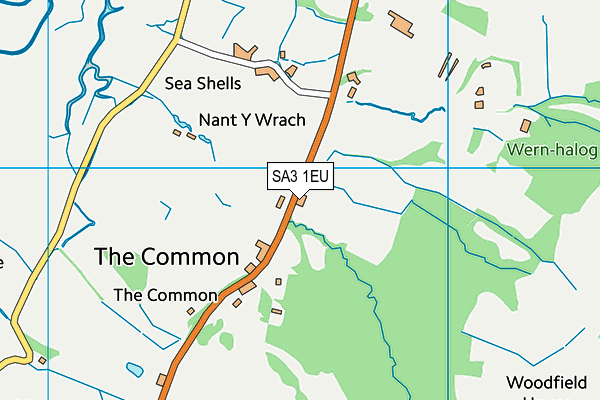 SA3 1EU map - OS VectorMap District (Ordnance Survey)