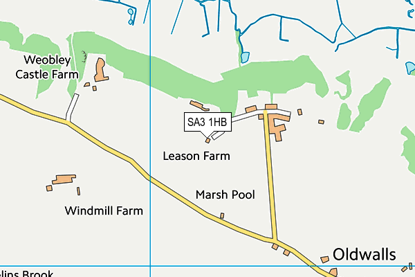 SA3 1HB map - OS VectorMap District (Ordnance Survey)