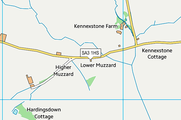 SA3 1HS map - OS VectorMap District (Ordnance Survey)