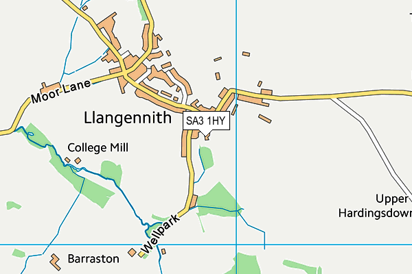 SA3 1HY map - OS VectorMap District (Ordnance Survey)