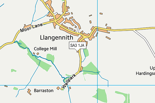 SA3 1JA map - OS VectorMap District (Ordnance Survey)