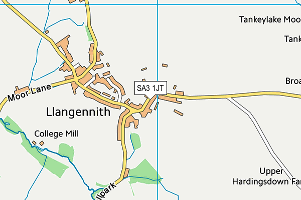 SA3 1JT map - OS VectorMap District (Ordnance Survey)