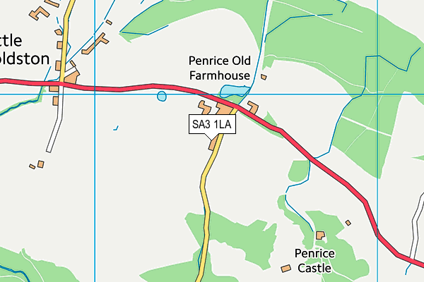 SA3 1LA map - OS VectorMap District (Ordnance Survey)