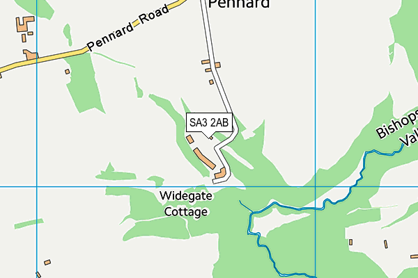 SA3 2AB map - OS VectorMap District (Ordnance Survey)