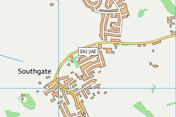 SA3 2AE map - OS VectorMap District (Ordnance Survey)