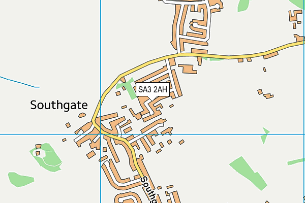 SA3 2AH map - OS VectorMap District (Ordnance Survey)