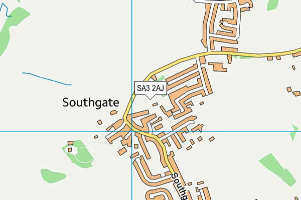 SA3 2AJ map - OS VectorMap District (Ordnance Survey)