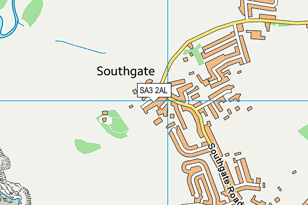 SA3 2AL map - OS VectorMap District (Ordnance Survey)