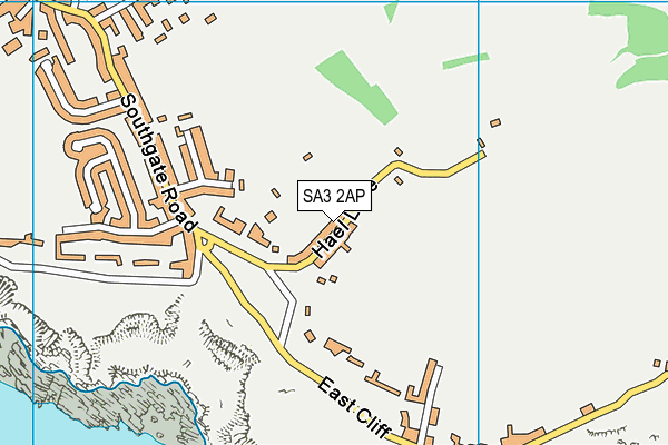 SA3 2AP map - OS VectorMap District (Ordnance Survey)