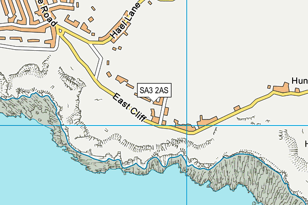 SA3 2AS map - OS VectorMap District (Ordnance Survey)