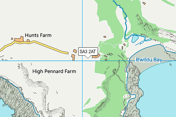 SA3 2AT map - OS VectorMap District (Ordnance Survey)