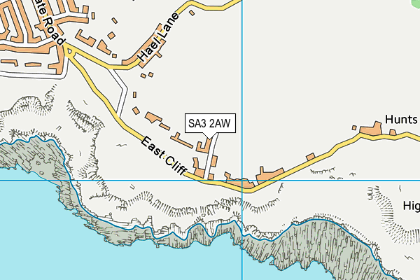 SA3 2AW map - OS VectorMap District (Ordnance Survey)