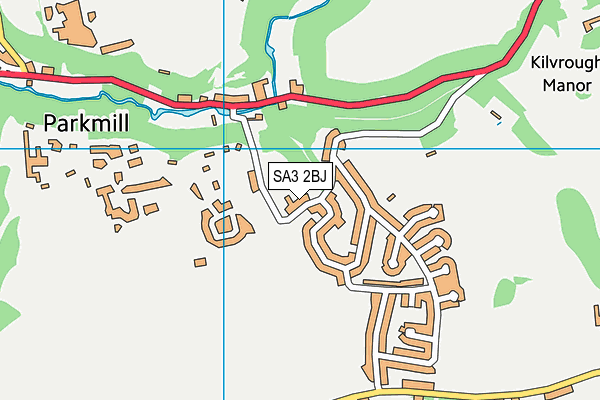 SA3 2BJ map - OS VectorMap District (Ordnance Survey)