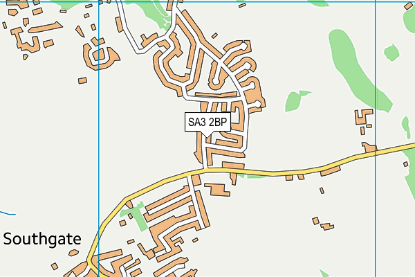 SA3 2BP map - OS VectorMap District (Ordnance Survey)