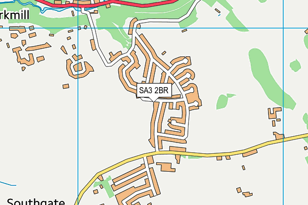 SA3 2BR map - OS VectorMap District (Ordnance Survey)