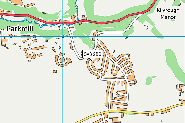 SA3 2BS map - OS VectorMap District (Ordnance Survey)