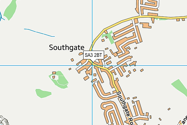 SA3 2BT map - OS VectorMap District (Ordnance Survey)