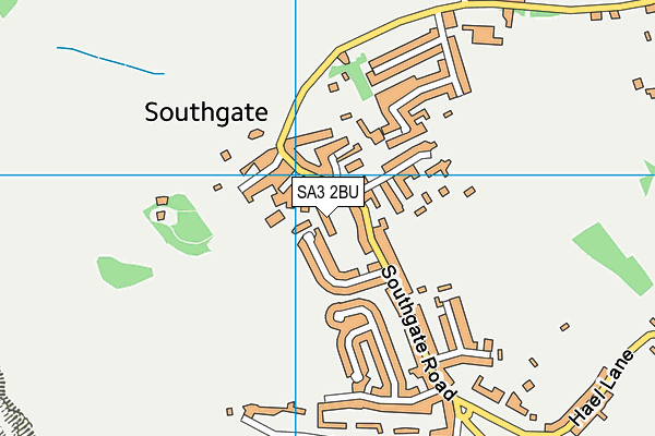 SA3 2BU map - OS VectorMap District (Ordnance Survey)