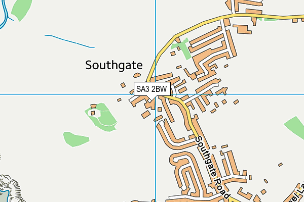 SA3 2BW map - OS VectorMap District (Ordnance Survey)