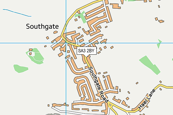 SA3 2BY map - OS VectorMap District (Ordnance Survey)