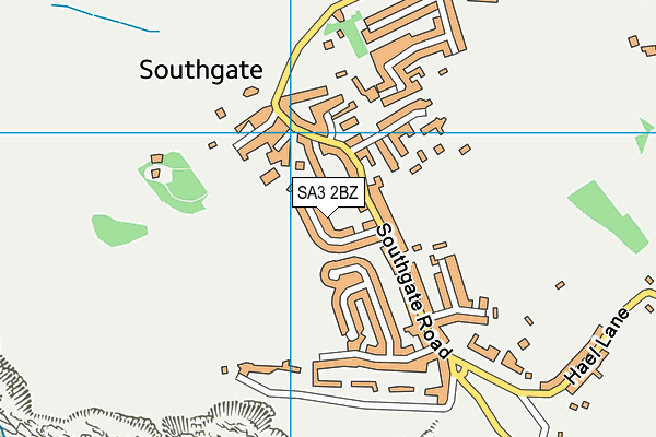 SA3 2BZ map - OS VectorMap District (Ordnance Survey)