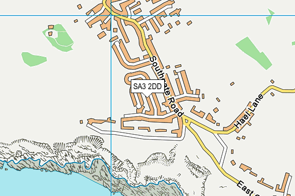 SA3 2DD map - OS VectorMap District (Ordnance Survey)