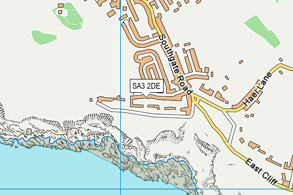 SA3 2DE map - OS VectorMap District (Ordnance Survey)