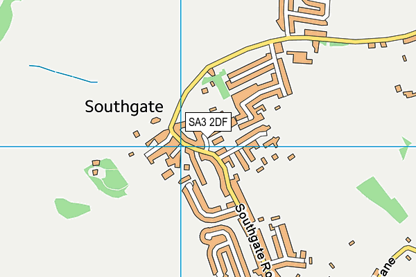 SA3 2DF map - OS VectorMap District (Ordnance Survey)