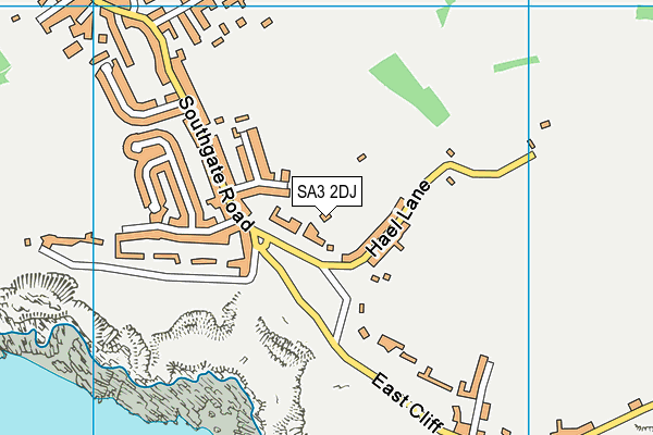 SA3 2DJ map - OS VectorMap District (Ordnance Survey)