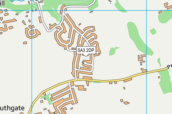 SA3 2DP map - OS VectorMap District (Ordnance Survey)