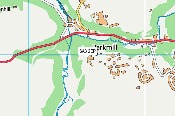 SA3 2EP map - OS VectorMap District (Ordnance Survey)