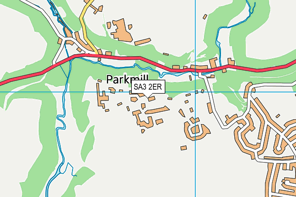 SA3 2ER map - OS VectorMap District (Ordnance Survey)