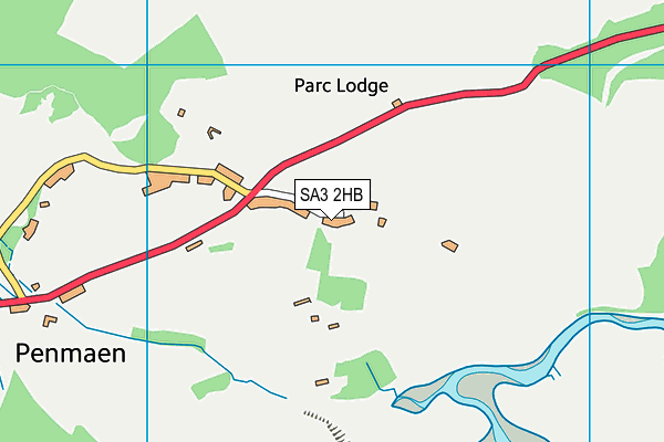 SA3 2HB map - OS VectorMap District (Ordnance Survey)