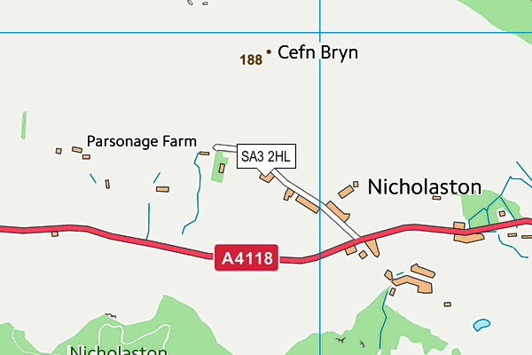 SA3 2HL map - OS VectorMap District (Ordnance Survey)