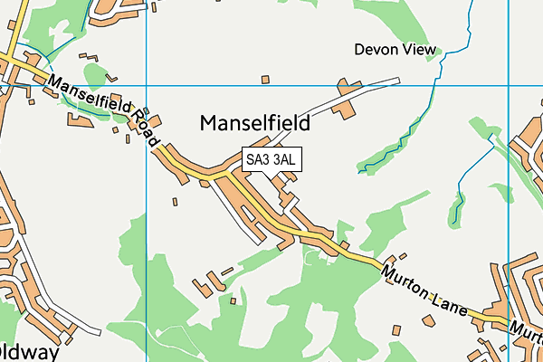 SA3 3AL map - OS VectorMap District (Ordnance Survey)